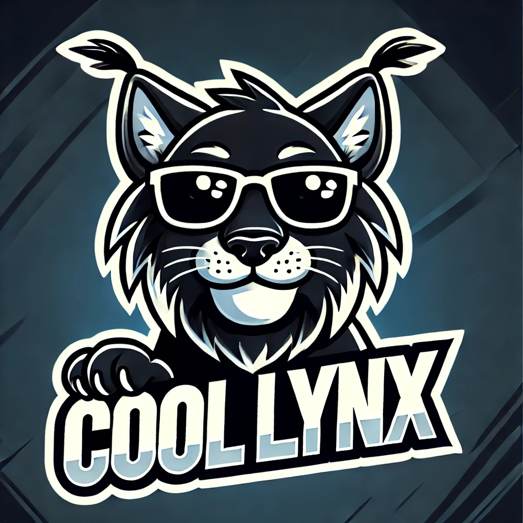 Cool Black Lynx Cartoon Mascot Logo